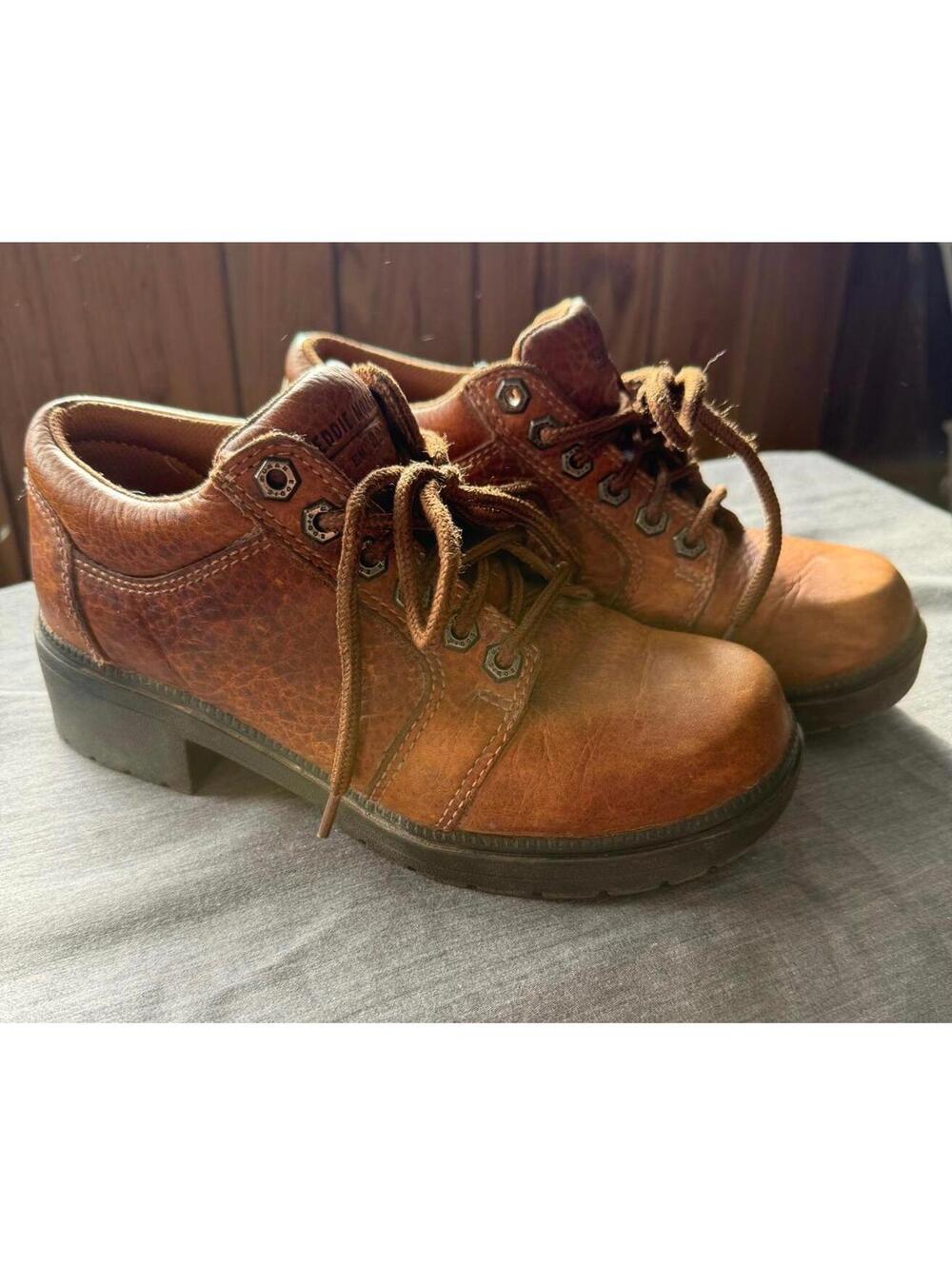 Eddie Moran Womens Size 8 Brown Leather EM221 Vintage Shoes Lace Up Y2K